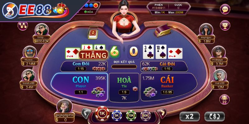 Baccarat đơn giản với các ván đấu hấp dẫn