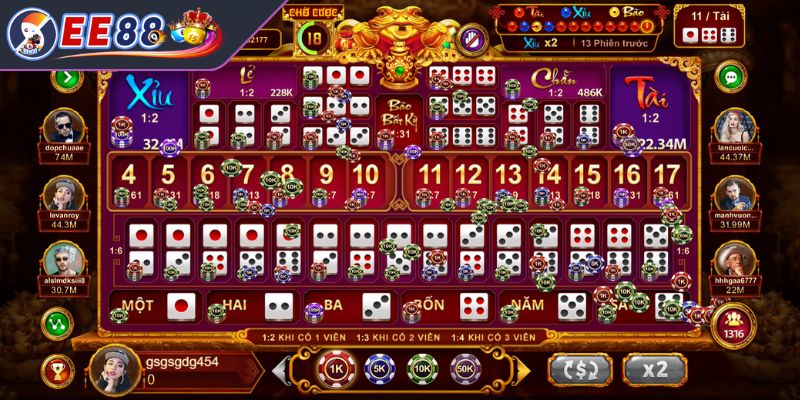 Thông tin cơ bản về game Sicbo EE88